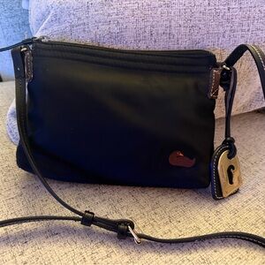 Dooney and Bourke Black Nylon Crossbody Bag with logo charm 9x7